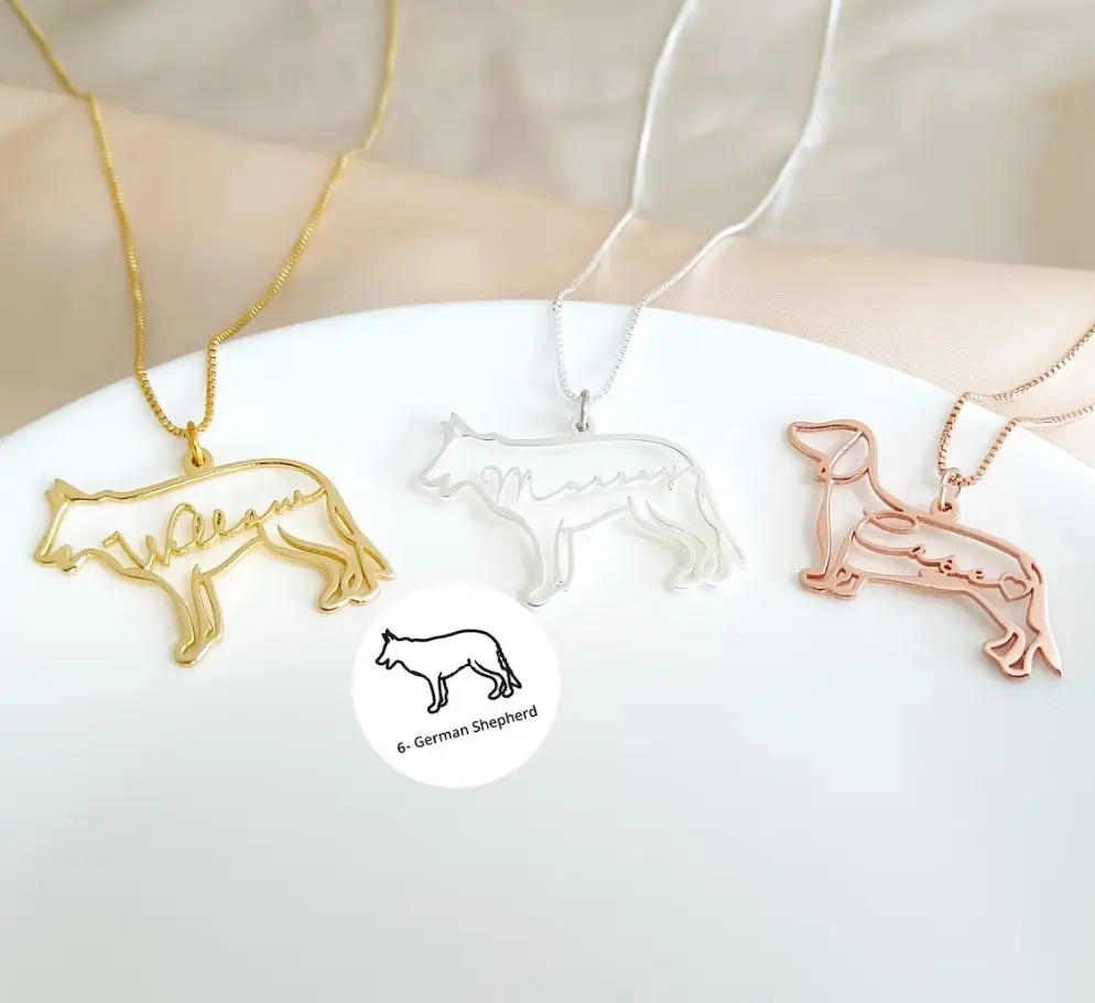 Nuovo prodotto collana personalizzata ciondolo per cani con nome collana per animali domestici in acciaio inossidabile senza nichel gioielli bassotto