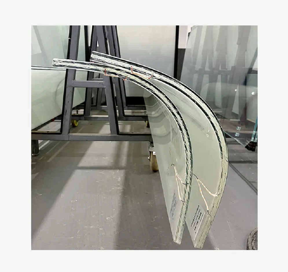 Construcción de arte decorativo, cristal inteligente pdlc, curvado en caliente, transparente, blanco, 6mm + 6mm