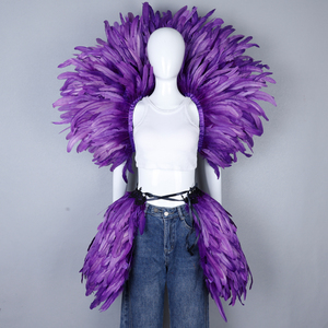 Hiệu SuấT sân khấu lông thiết lập có thể tháo rời cánh & sequined váy Burlesque hiển thị phụ kiện unisex người lớn - Product Image 1