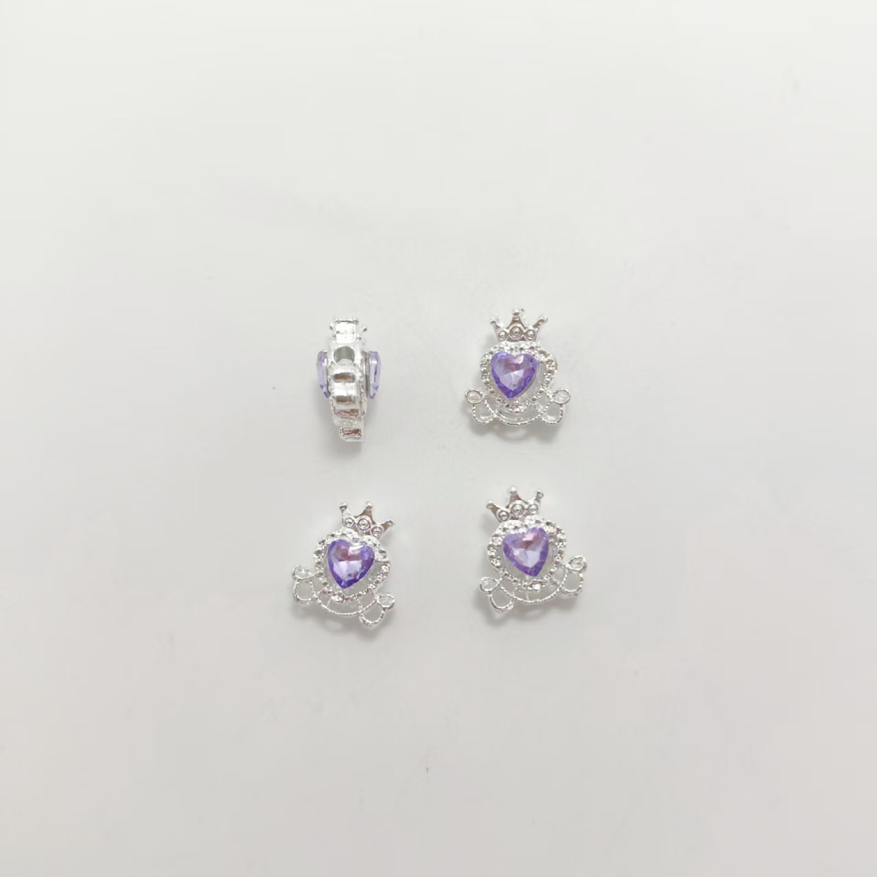 Silver-plated purple diamond