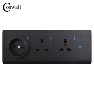Coswall เต้ารับติดพื้นผิวแบบพรีเมี่ยม3ทางพร้อมเบ้าเสียบผนังอะลูมิเนียมแบบรีดขึ้นรูปสวิตช์คอมโบเท่านั้น - Product Image 1