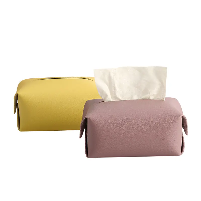 Home Table Tissue Dispenser Travel Baby Paper Container Cover Office Desktop Napkin Box Hotel Car Small Pu Leather Tissue Box