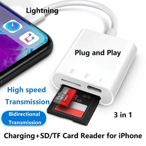 USB C/8 pin a SD TF lettore di schede per iP 15 3-in-1 tipo C Trail lettore di schede adattatore con ricarica per Android Samsung - Product Image 2
