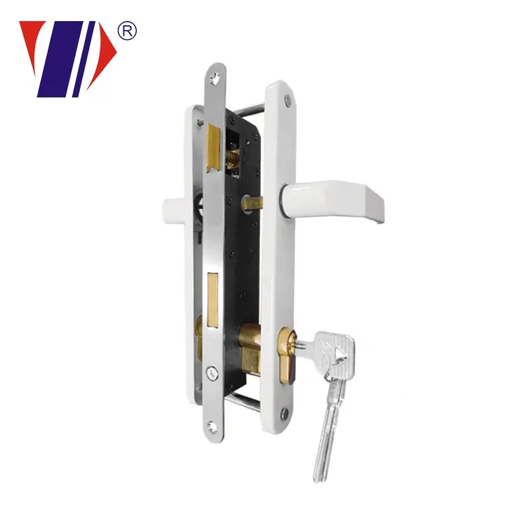 PVC clave con cerradura de la puerta manija construir materiales manijas de la puerta interior
