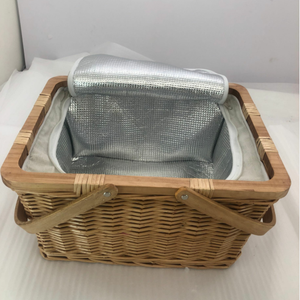 Giỏ Dã Ngoại <span class=keywords><strong>Kmart</strong></span> Hình Chữ Nhật Màu Xanh Lá Cây, Giỏ Đựng Đồ Ăn Ngoài Trời Có Nắp Bằng Gỗ Và Tay Cầm - Product Image 5