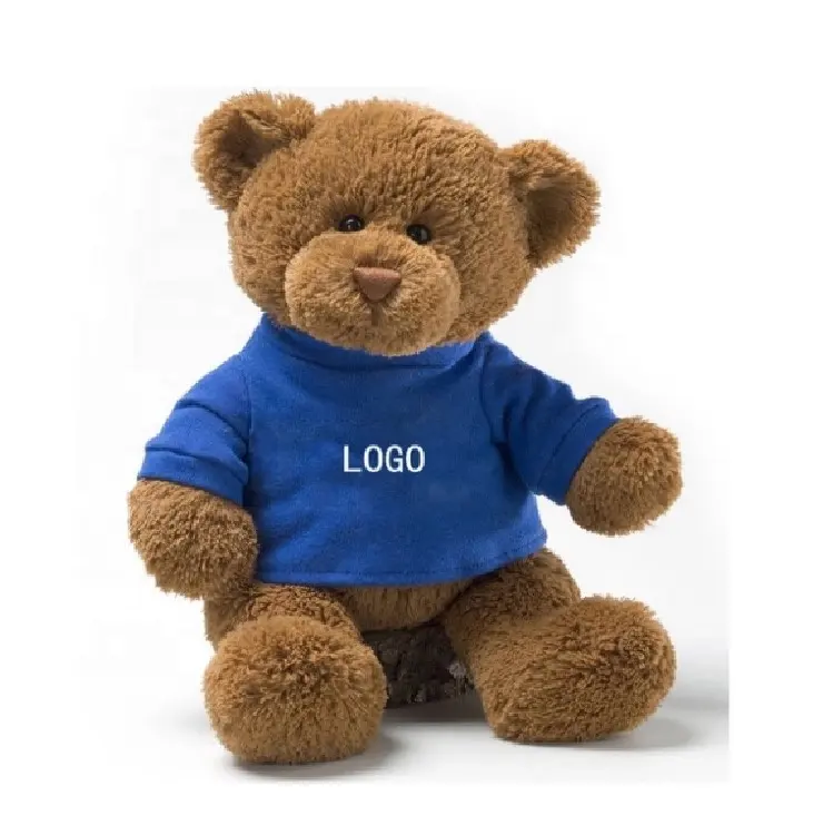 Özelleştirilmiş markalı peluş oyuncak ayı yumuşak oyuncak T-shirt klasik doldurulmuş hayvan oyuncak ayı peluş oyuncak