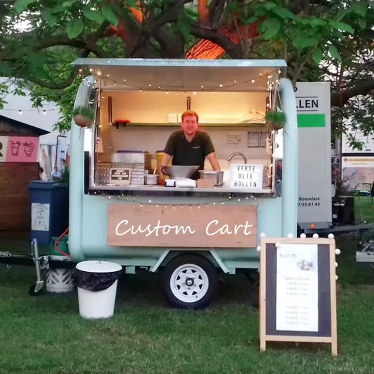 Custom Europe Mobile Kitchen Street Van Trailer Hot Food Cart Catering Trailer Manufacturer