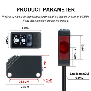 Sensor fotoeléctrico de difusión Rango de detección NPN 10-30cm Salida PNP Sensor fotocélula Sensor óptico - Product Image 2