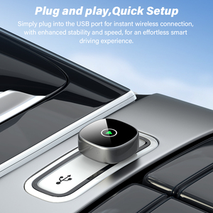 Tốc độ nhanh đa phương tiện ai hộp thông minh 5.8GHz Wifi siêu Carplay Adapter Xách Tay USB không dây <span class=keywords><strong>Android</strong></span> tự động cho Apple - Product Image 6