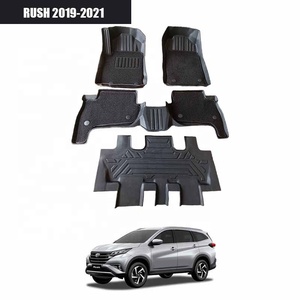 2024人気のフルセット環境にやさしい耐久性のある5DTPEカーフロアマットRUSH2019-2021用のすべてのウェザーカーマットの使用