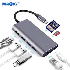 Software hardware per Computer da tipo C a 4k HDMI USB 3.0 scheda SD/TF adattatore Hub di rete Gigabit Hub USB C 8 in 1 - Product Image 4