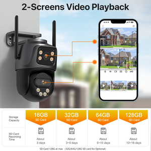 8mp双镜头室外摄像机4g sim卡人体检测Nvr，带Onvlf兼容Ptz无线网络安全摄像机 - Product Image 3