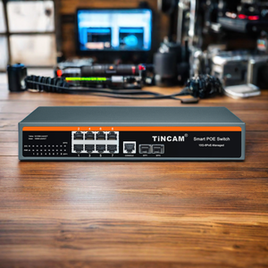 TiNCAMスマートネットワーキングフルギガビット82POEスイッチ (SFPモジュール付き) 48VサポートIPカメラNVRAHD CCTV - Product Image 5