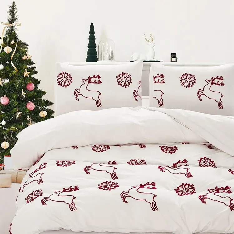 Christmas 3D Duvet Cover Hotel Bedding Set Bed Sheets Set