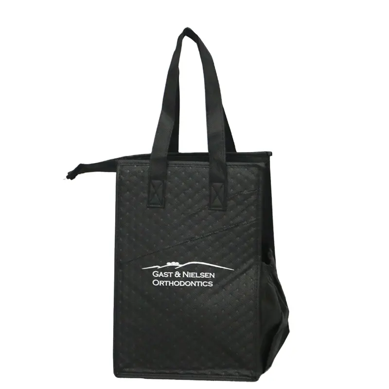 Popular gift cooler bag Insulated Aluminium Foil PP Non Woven Lunch Picnic Foldable zipper Cooler Bag