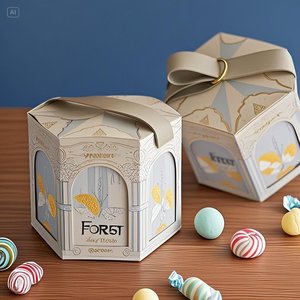 10PCS圣诞快乐圆形礼品盒婚礼客人婴儿淋浴糖果包情人节生日派对装饰纸盒