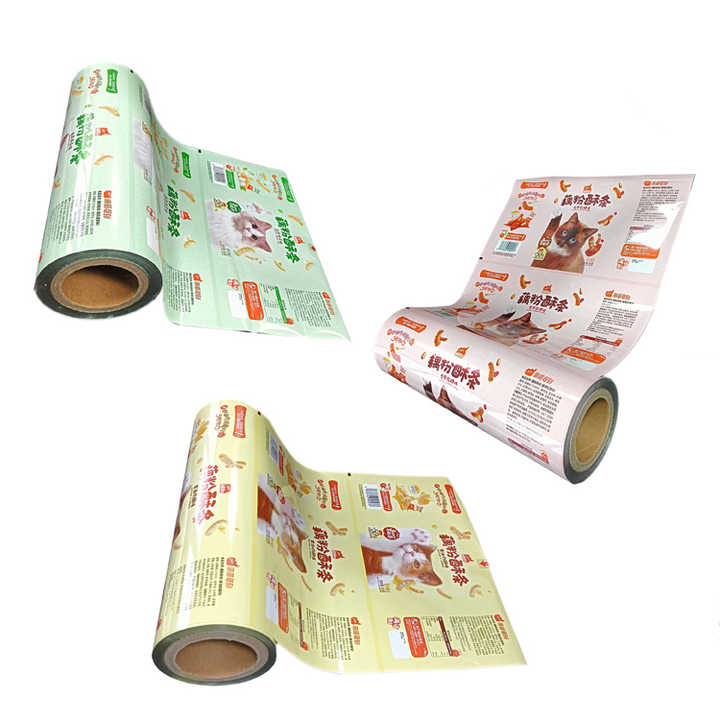 Custom Printed Aluminum Foil Roll Film Pet Food Packaging for Cats Dogs for Nutrition Bars Milk Olive Oil Sugar Snacks
