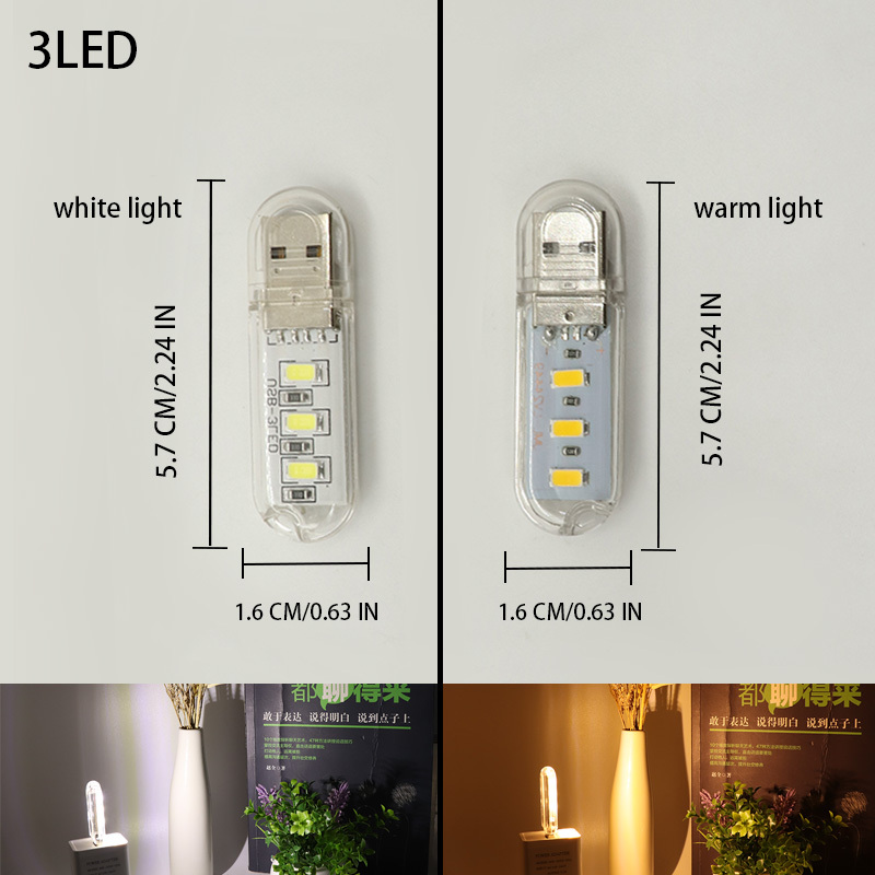 Bianco - Lampada da lettura a 3 LED