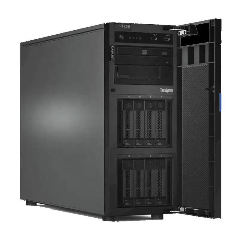 Lenovo ThinkSystem Server menara ST258, tingkat perusahaan dengan Intel Xeon E-2224 kapasitas 32GB asli