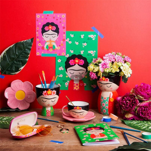 Sass & Belle tasarım süper sevimli renkli Mini Kahlo saksı