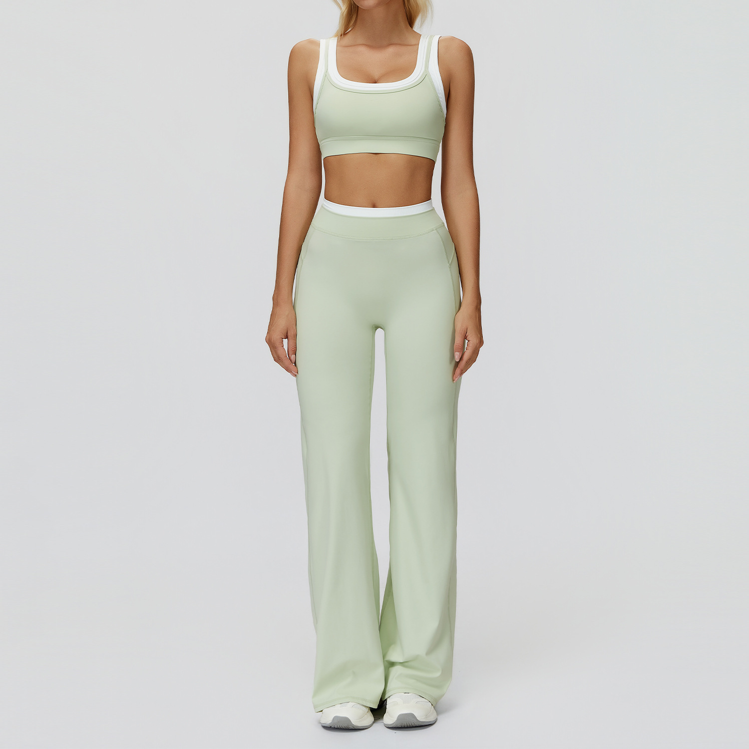 3129 bra 3129-2 wide leg bell pants-light fruit green