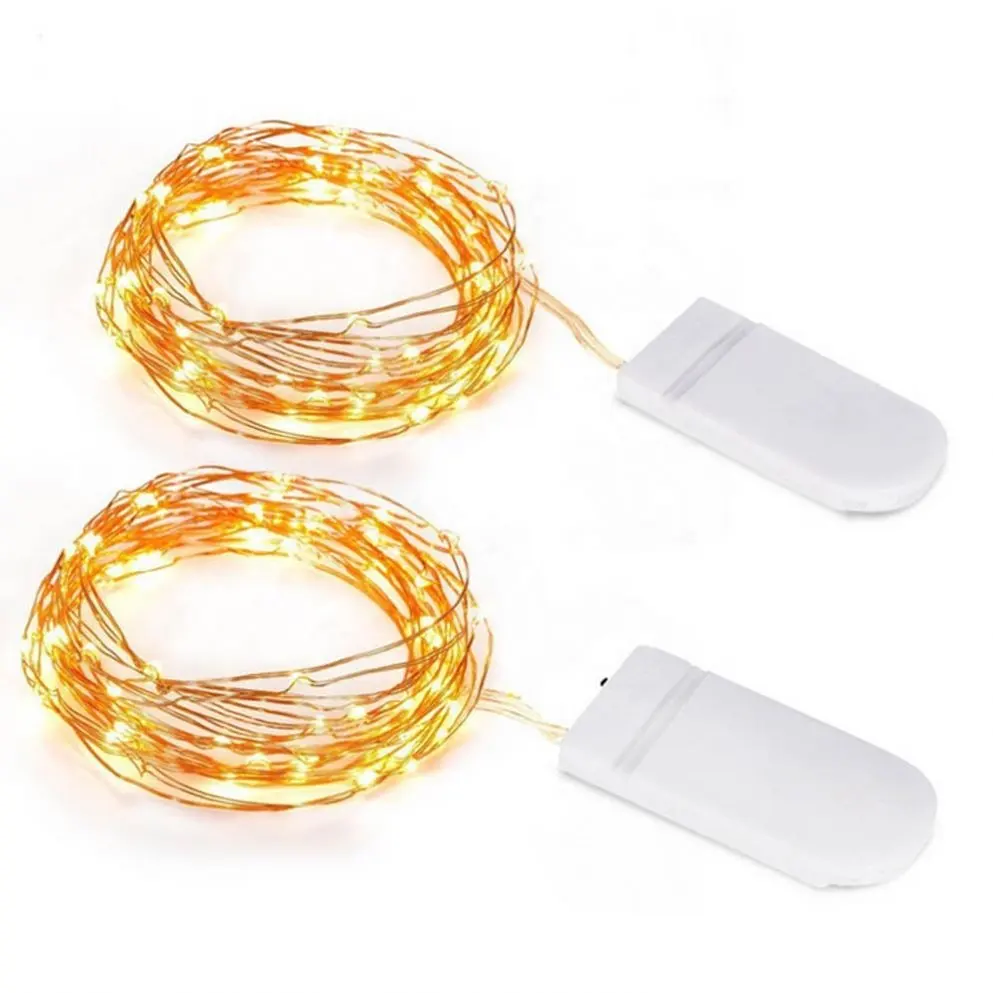 10 20 30 LED de cadena de hadas guirnalda de luces de alambre de cobre Alambre de iluminación para vacaciones árbol de Navidad de la boda decoración de la fiesta de poder por CR2302 batería