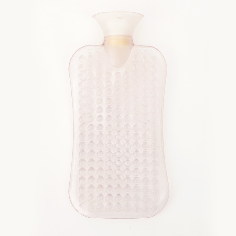 Bouillotte en PVC blanc moucheté, 2L (37x17cm)