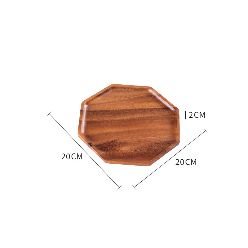 Assiette octogonale 20*2cm -- marron