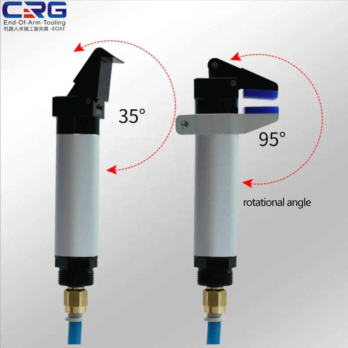 CRG eoat injeção um dedo 90 pneumático angular único cilindro ativo do dedo do cilindro pneumático prendedores para apertar