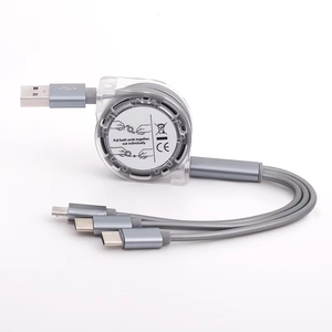 Stokta uygun 3 In 1 geri çekilebilir 1M USB tip C 3A hızlı şarj veri iletimi Usb kablosu - Product Image 1