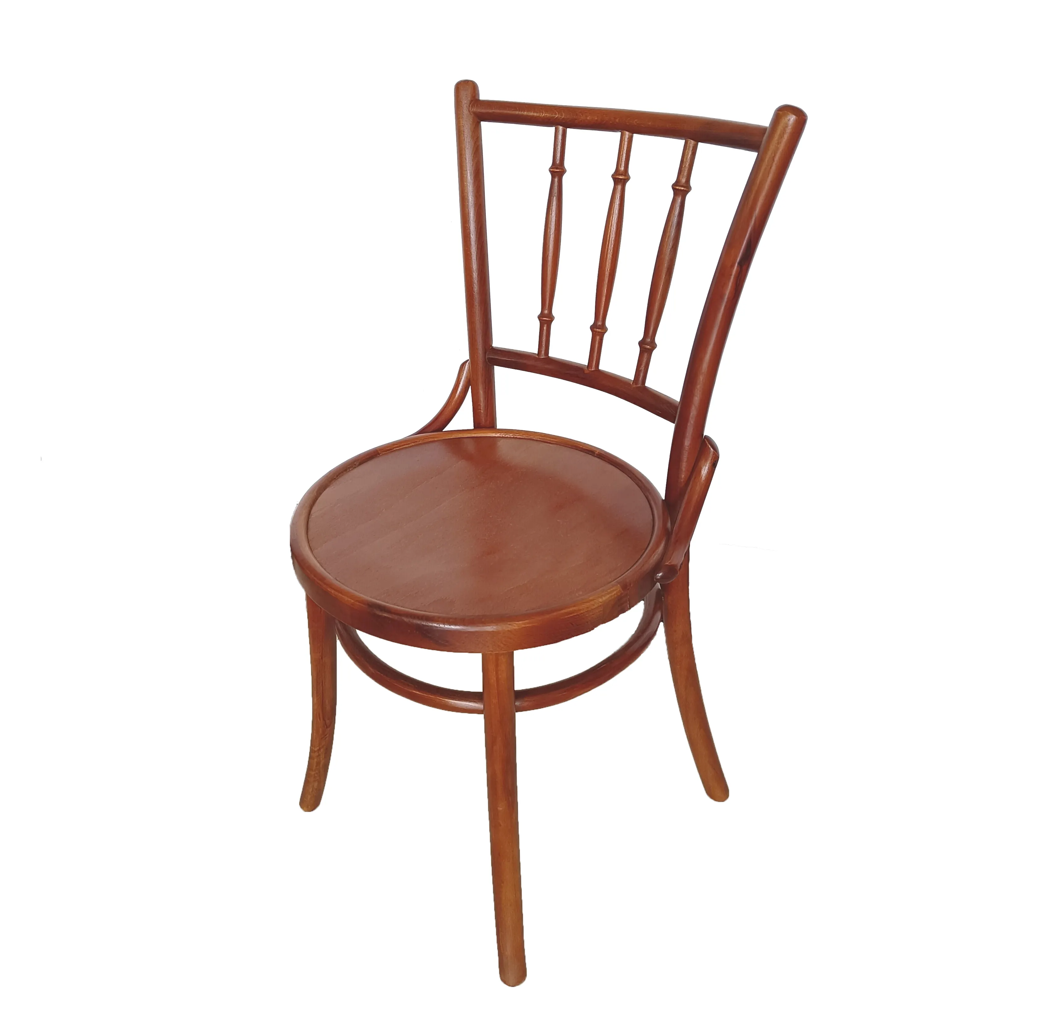 Venta al por mayor Bistro sillas de madera antiguas Mid Century French Thonet estilo silla restaurante sillas de comedor de madera curvada