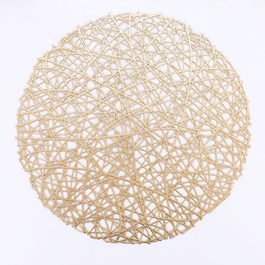 PVC钢丝圆形金银优质防滑38厘米餐垫，用于婚礼家用餐桌垫 - Product Image 2