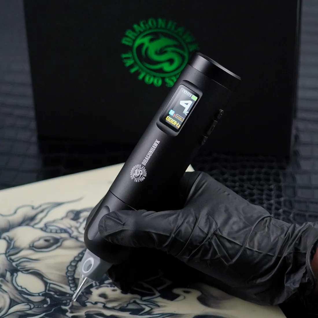 New Edition Dragonhawk X7 Color Screen 3.5MM Stroke Wireless Battery Tattoo Pen Machine for Body Art