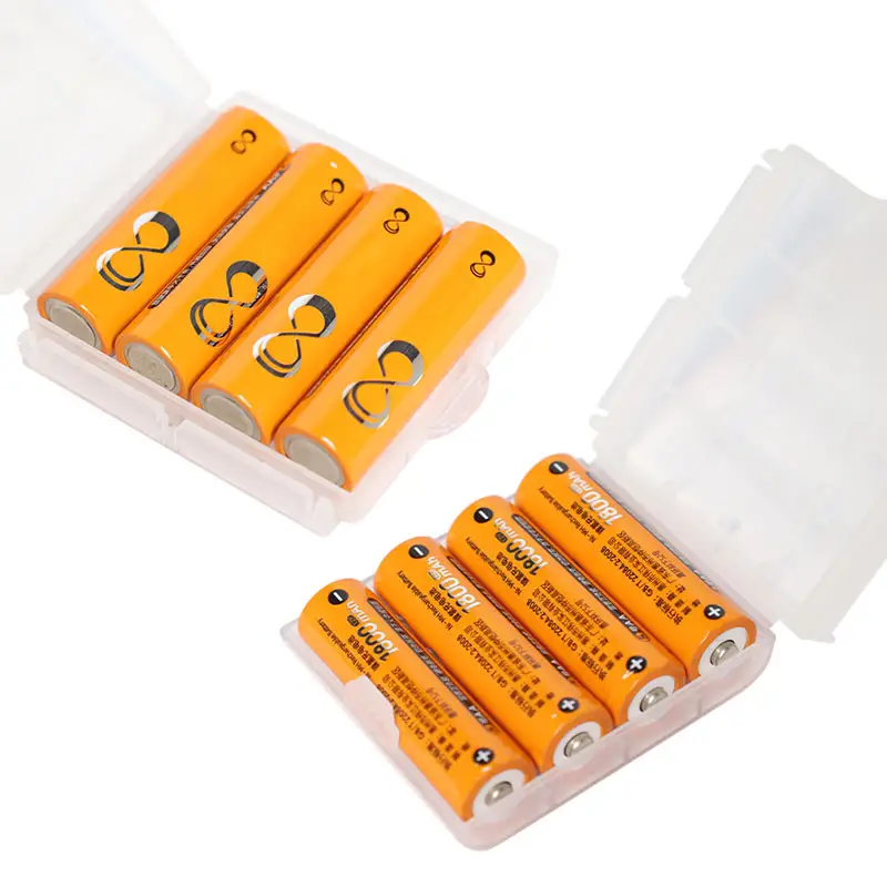 Pacote com 4 baterias recarregáveis AA 2400 mAh pré-carregadas de 1.2V NiMh baterias AA baterias