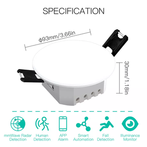 Tuya-Sensor inteligente Zigbee de detección humana, Sensor de detección de luz, luminosidad 2 en 1, función Smart Life App para techo