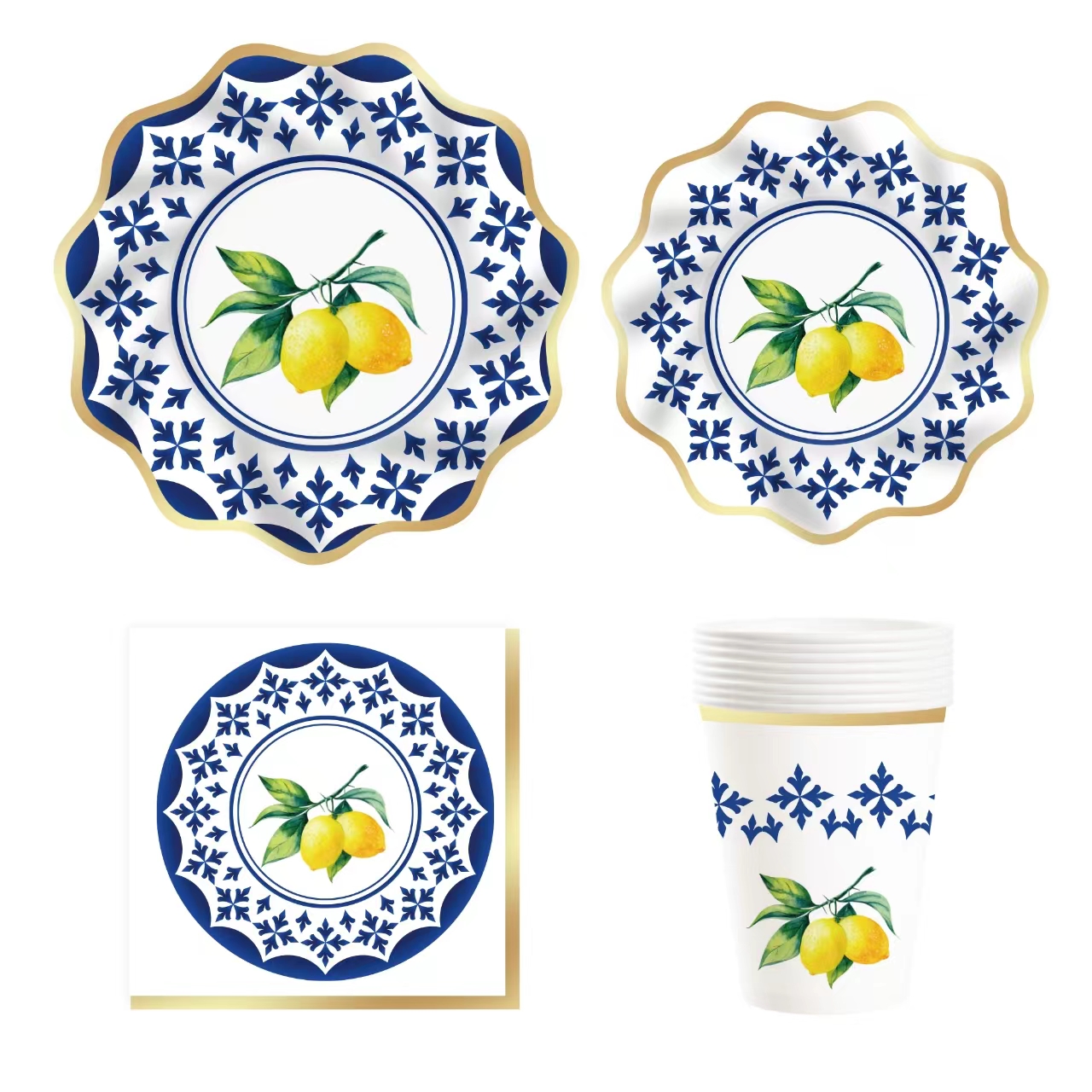 7 inch plate-10 9 inch plate-10 9 oz cups*10 33*33 napkin*10