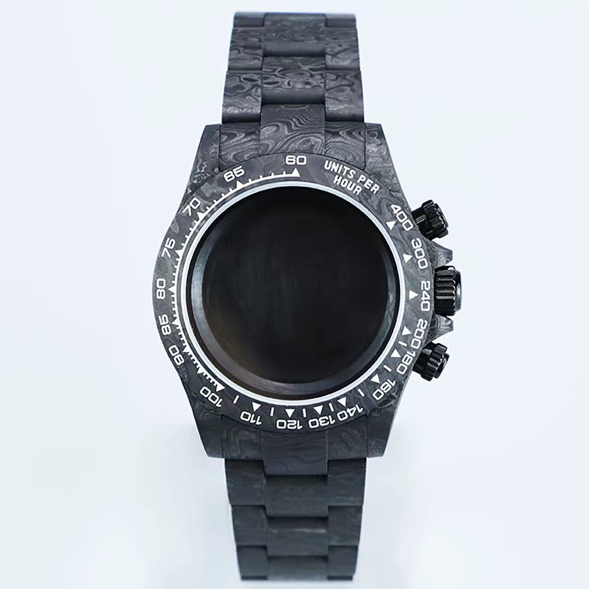 Bracelet boîtier noir-texte blanc