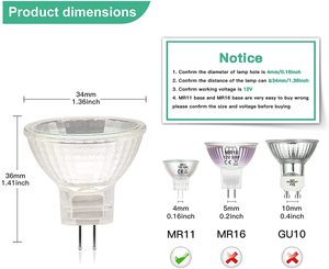 Ucuz cam kapak halojen lamba 12v 20w sıcak beyaz MR11 kısılabilir halojen ampul tavan ışıkları için - Product Image 5