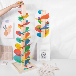 Large Wooden Rainbow Music Tree <strong>Toy</strong> Sound Tree, Ball Run Free <strong>Installation</strong> for Toddler - Product Image 5
