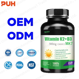 Vitamine D3 K2 Gélules MK7 Vegan Support Immunitaire Bone Health Supplément 100000 Iu 50000iu Vitamine D3 K2 Capsules - Product Image 2