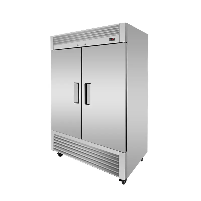 Commercial Hotel Kitchen Refrigerator Double Door Upright Freezer For Frozen Food