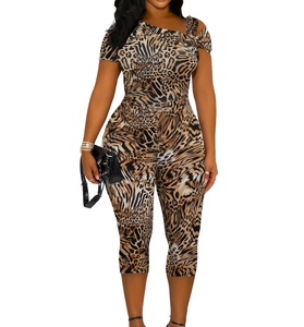CUTENOVA Z613JP01 sıcak satış kadın tulumlar oynar Bodycon seksi Slim Fit leopar baskı kadınlar için bir <span class=keywords><strong>Pice</strong></span> tulum