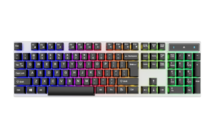 Iluminación retroiluminada con cable, diseño personalizado, logotipo OEM, 7 colores, 3 colores, RGB, kit de teclado mecánico para juegos con ratón, teclado RGB