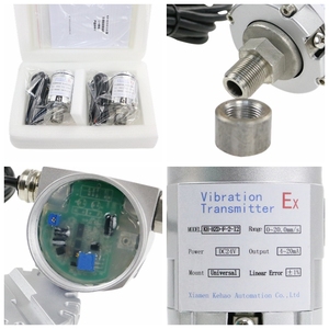 Transmisor de sensor de vibración a prueba de explosiones de 4-20mA integrado 0 ~ 20 mm/s Sistema de monitoreo Módulo de sensor de número de modelo de carcasa