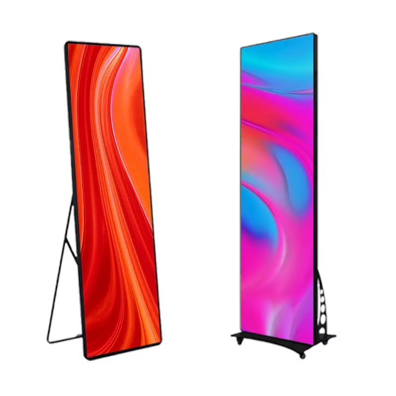 Indoor Advertising Digital Led Screen Full Color Display Super Light Thin Portable P2 P2.5 Led Poster Sign