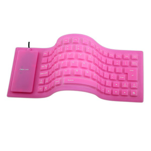 Teclado con cable de silicona, teclado suave y silencioso, 85 teclas, versión en varios idiomas, USB, plegable, resistente al agua - Product Image 2