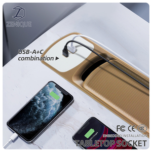 Nuevo diseño, enchufe de escritorio de oficina, mesa de estilo de gama alta, salida multifuncional, USB tipo C con bandeja de almacenamiento - Product Image 3