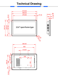 Luz del sol legible Lcd Tft Monitor 15,6 pulgadas 16:9 marco abierto pantalla Led 1000cd panel de pantalla ancha - Product Image 6