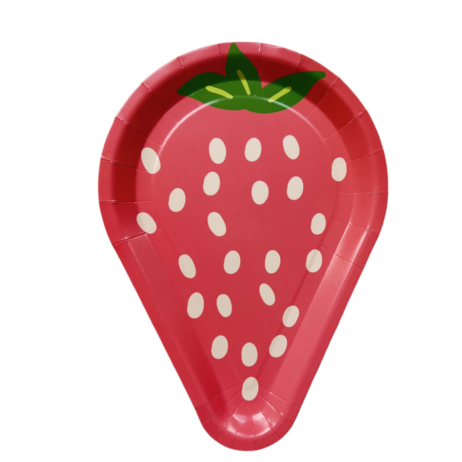 8pcs 7*10inch Strawberry Paper Plate