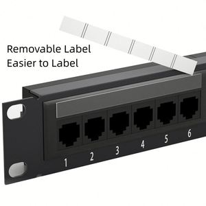 Panel de conexión de red Cat 5E Administrador de cables de red Cat5 sin blindaje 1u Panel de conexión de fibra óptica de 24 puertos de montaje en rack de 19 pulgadas - Product Image 4